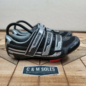 Shimano R075 Black Silver Cycling Shoes SPD